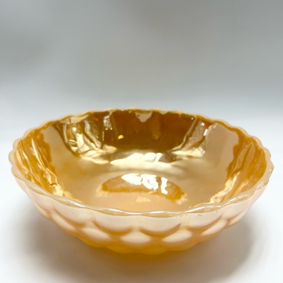 Fire King Other - 🔥👑⚓️🍑🧡🤍Fire King Anchor Hocking - Vintage Peach Lustre Large Bubble Bowl.